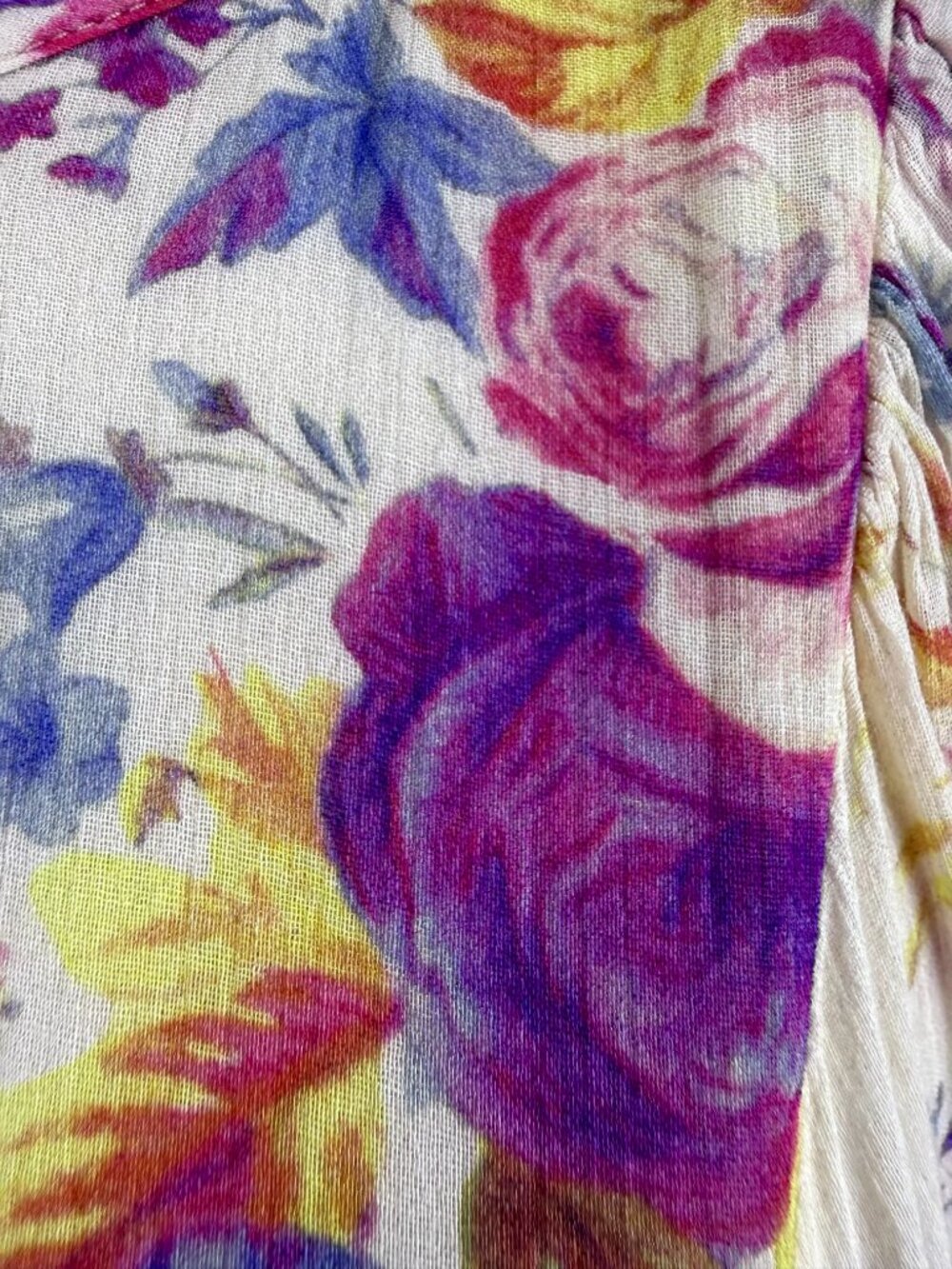 Auguste Maxi Dress Cotton Blend Floral Cottagecore Romantic Beige Multi (M) - Picture 8 of 10